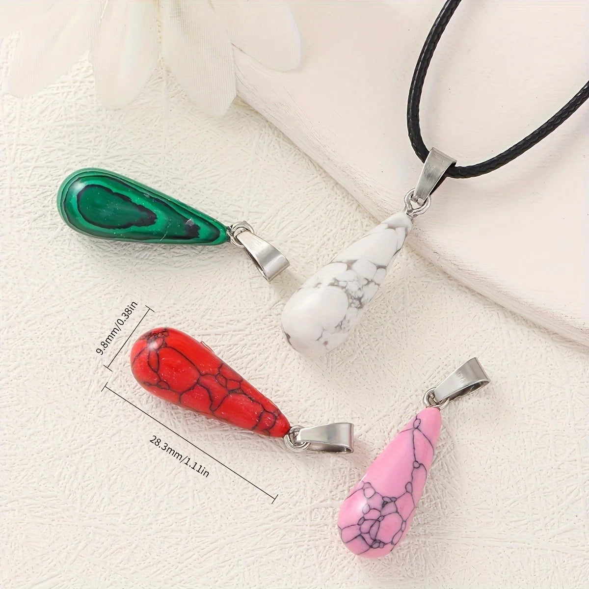 Long Water Drop Stone Pendant - Materials And Accessories For Jewelry, Necklaces, Bracelets, Earrings, DIY Jewelry Making Qme
