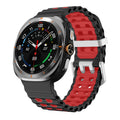 Two-Tone Sports Silicone Strap For Samsung Galaxy Watch Ultra Marine Band Bracelet For GalaxyWatch Ultra 47mm Watchband Qme Black RedS Galaxy Watch Ultra