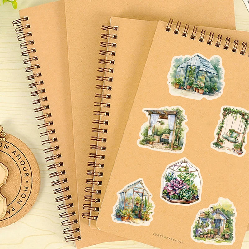 Flower Field Cottage Cartoon Stickers DIY Scrapbooking Guitar Qme