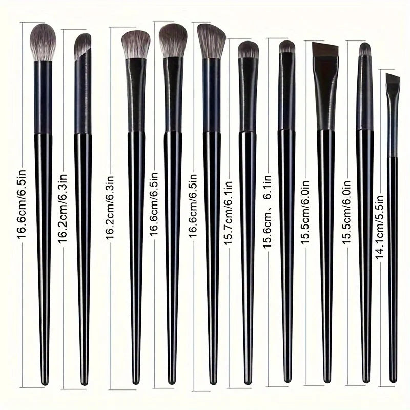 Unscented All-Skin Type Oval Brush Eye Makeup Set, Nylon Bristles, Detailing Eyeshadow Brushes with ABS Plastic Handles Qme Default Title