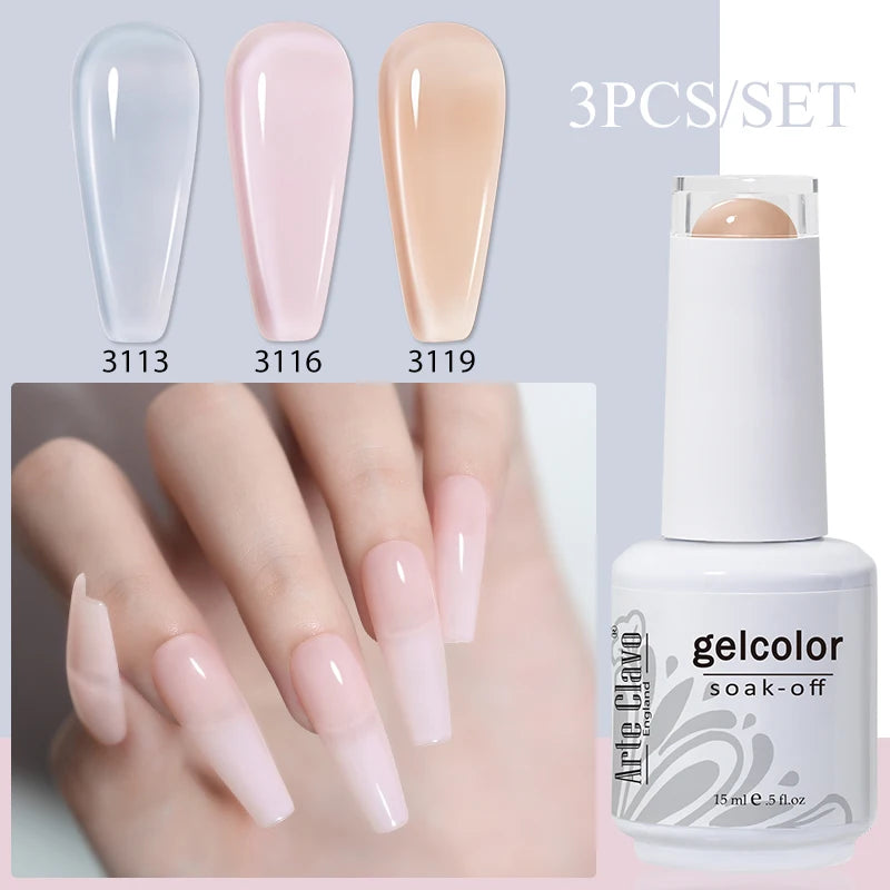 Arte Clavo Gel Nail Polish Art UV LED Manicure Long Lasting Soak Off Qme 3B-ZH32