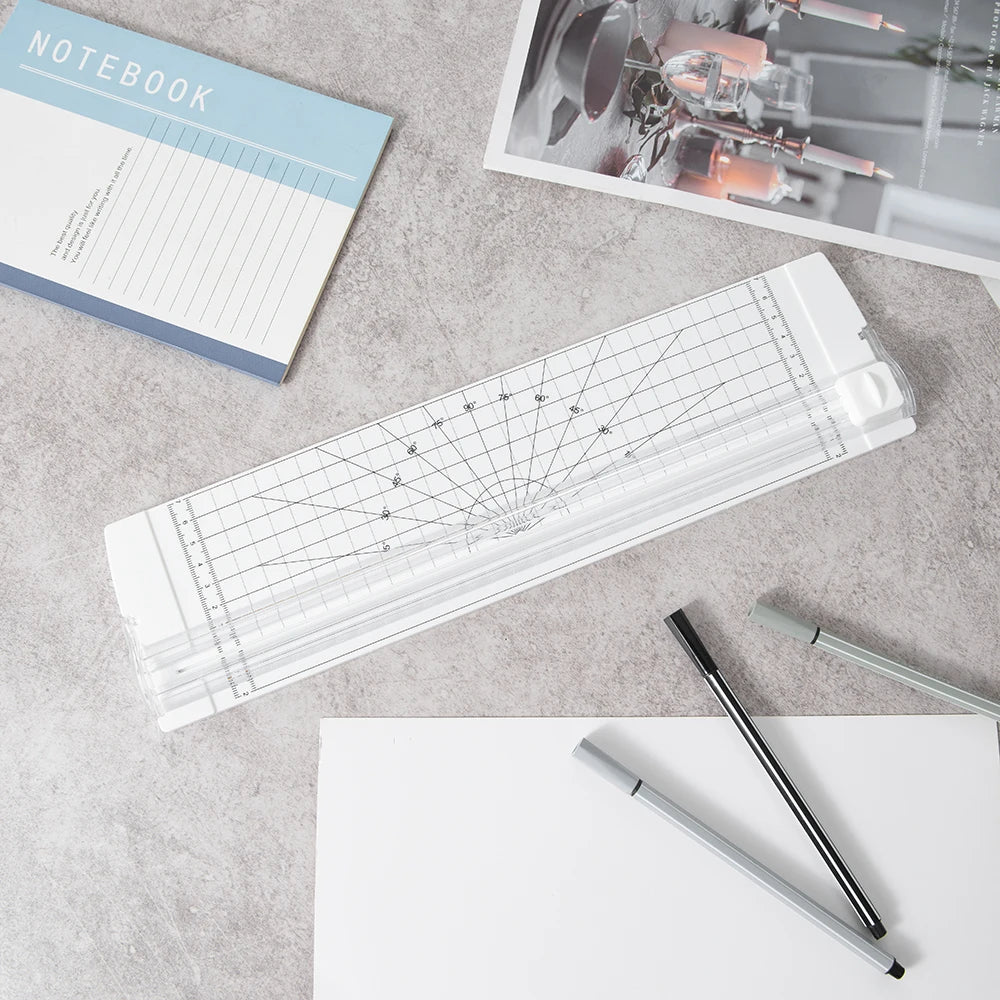 A4 A3 A5 Paper Cutter Safety Protection And Side Ruler Scrapbooking Tool For Handmade Paper, Coupons, Labels Qme White