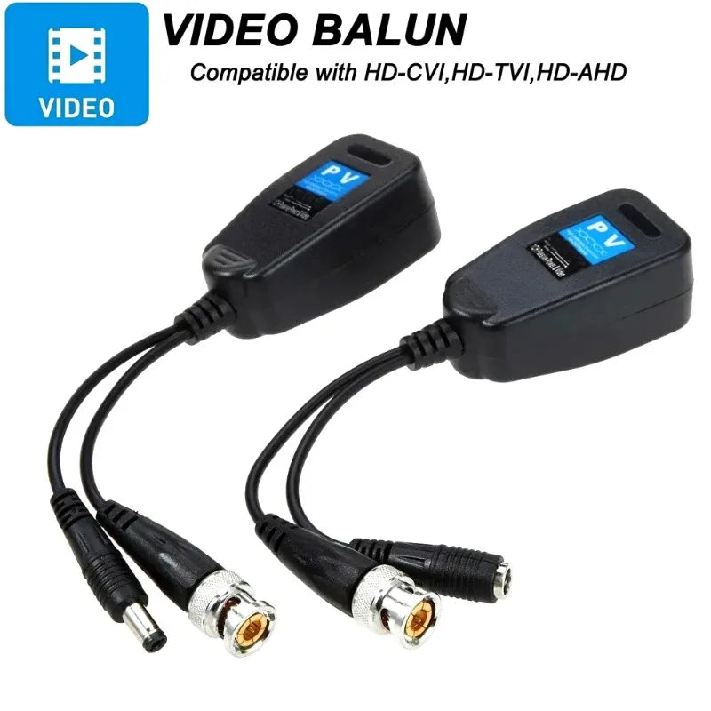 3pcs Passive RJ45 CCTV Video Transceiver Coax BNC Supply Power Connectors For HDCVI HDTVI AHD Analog High Definition Camera Qme S3