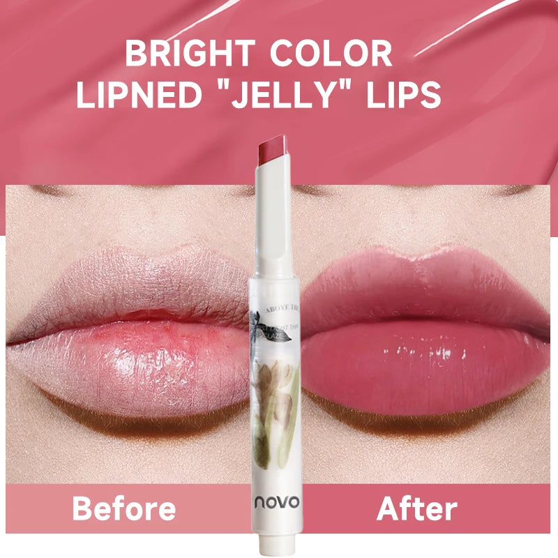 Hydrating Berry Shade Glossy Lipstick,Water Glow Lip Gloss,Long-Lasting,Non-Drying,Non-Sticky,Glycerin-Enriched,Vitamin E Qme