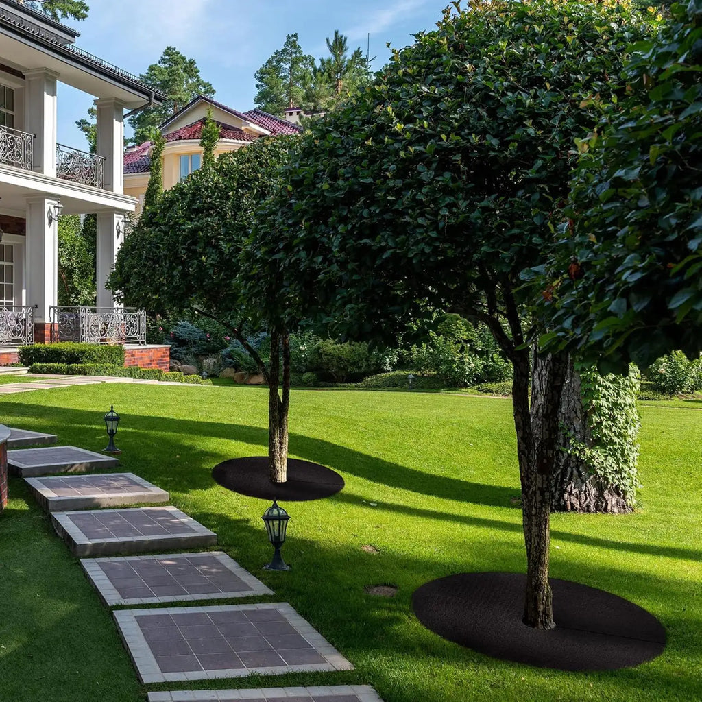 Tree Mulch Ring Non-woven Reusable Cover Plant Protector Mat Outdoor Qme