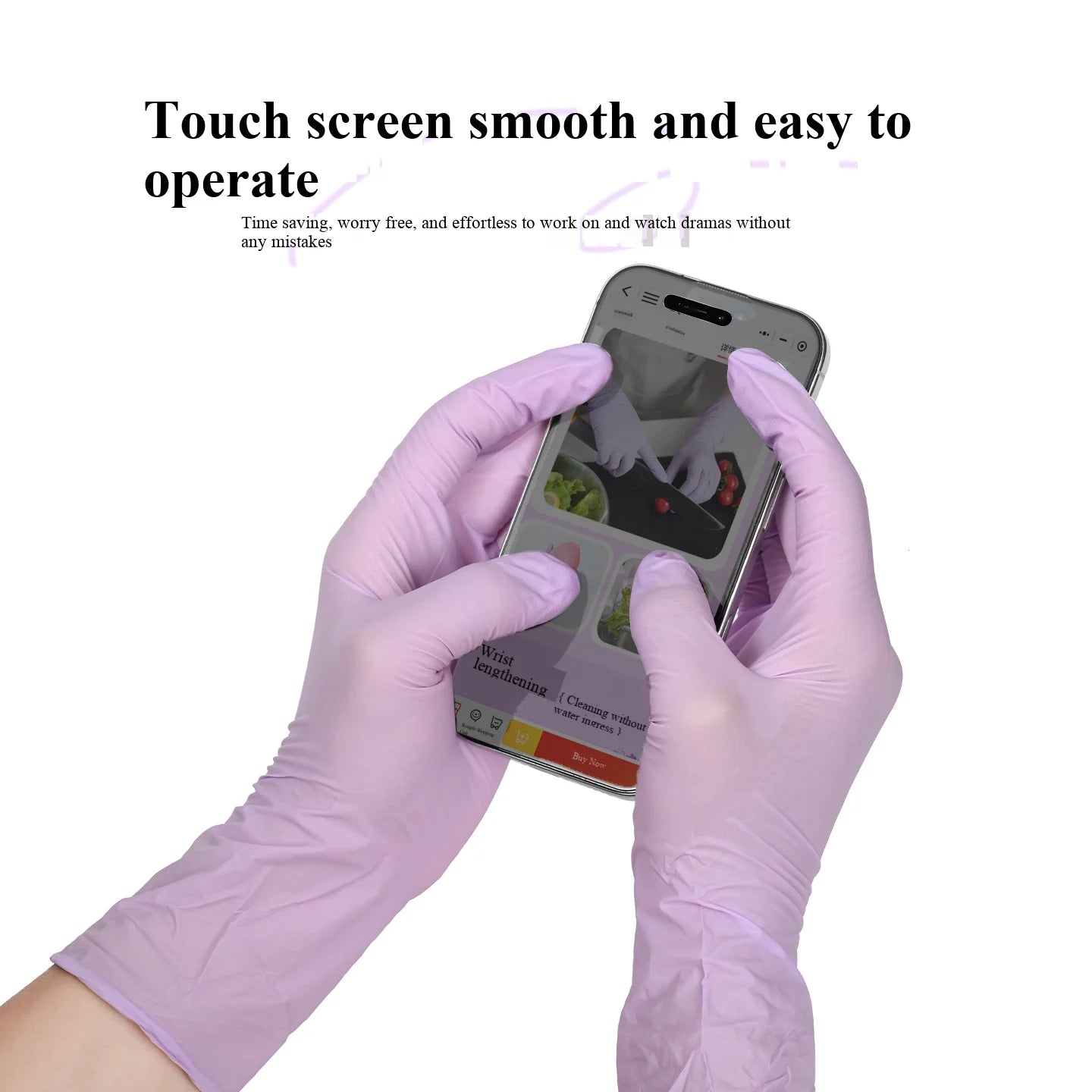 Reusable Rubber Cleaning Gloves, Waterproof Dishwashing Gloves, Non-Slip Household Kitchen Gloves for Washing Dishes, Gardening Qme