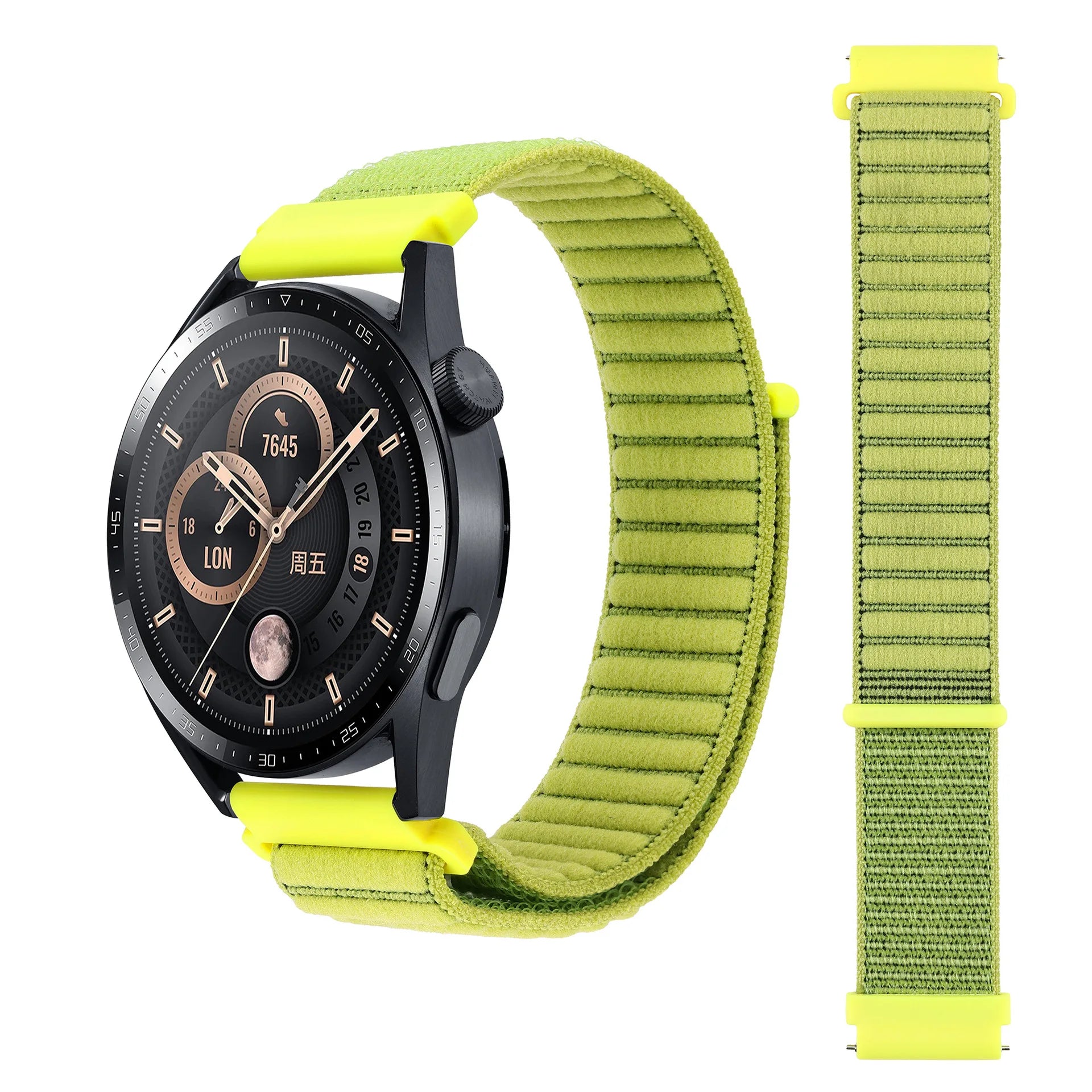 A The new Velcro breathable Unisex Replacement unisex nylon strap For Samsung Garmin and Huawei watches Qme field green 20mm