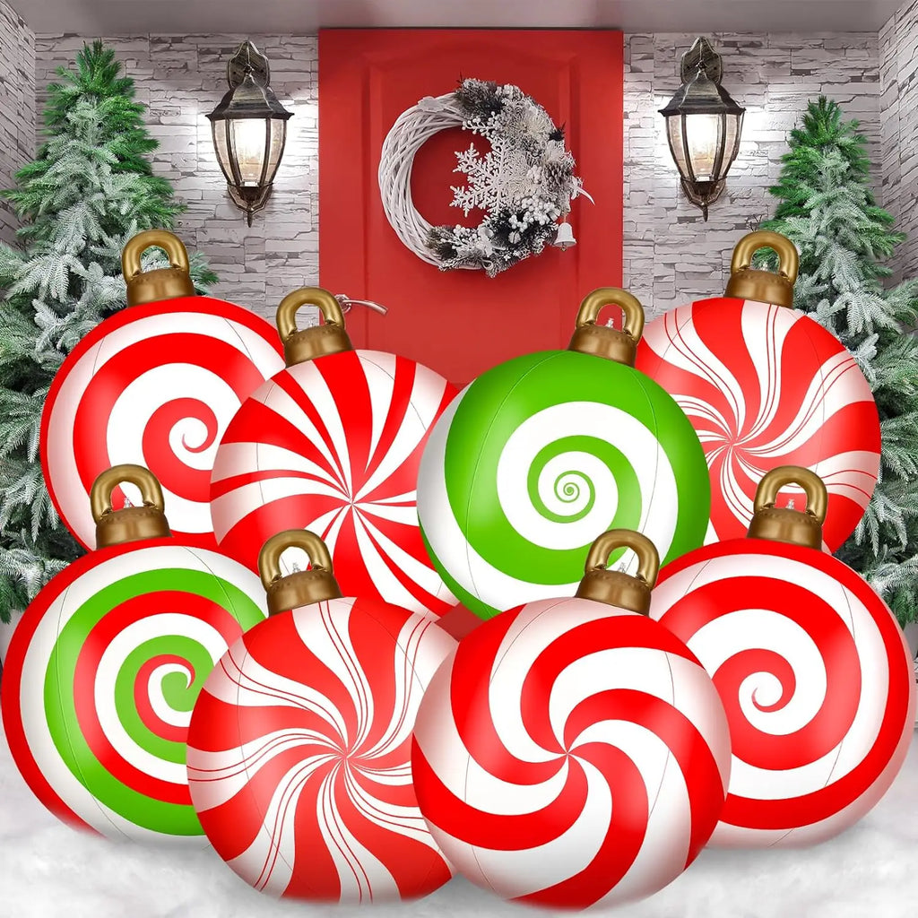 PVC inflatable 24-inch Christmas ball Christmas tree decoration Dance courtyard porch pavilion interior atmosphere decoration Qme