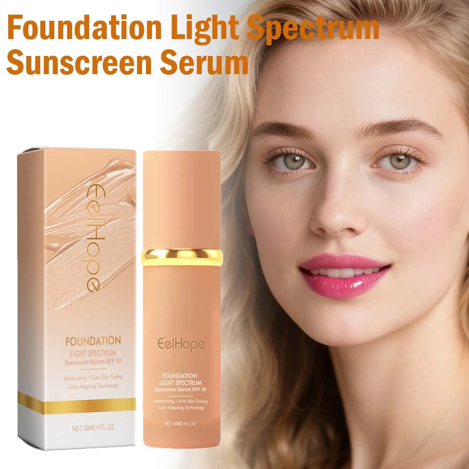 Color Changing Foundation Light Spectrum Sunscreen Serum SPF 50 Concealer Full Coverage Moisturizing Face Makeup Base Cosmetics Qme