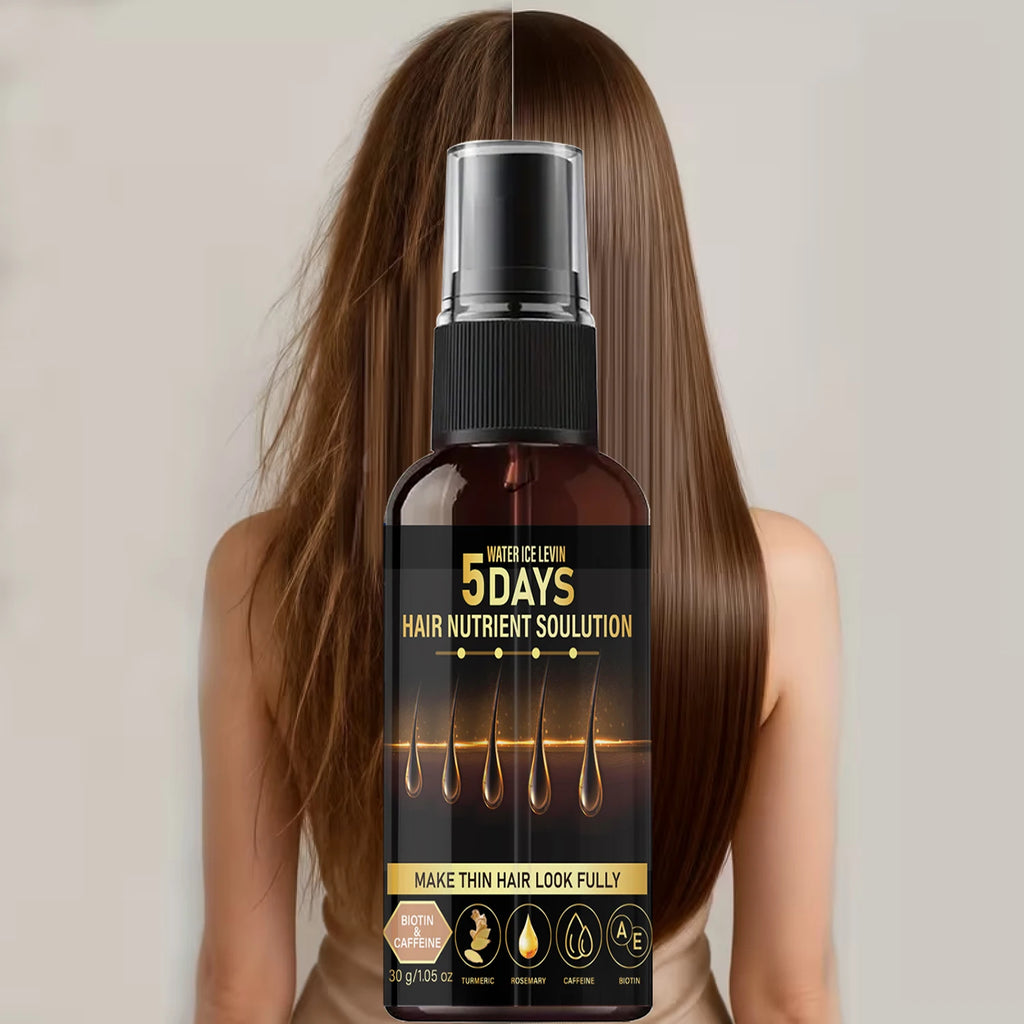 Biotin & Caffeine Hair Care Oil - Rosemary, Turmeric Infused, 5 Days Hair Nutrient Solution for Thicker Hair Qme