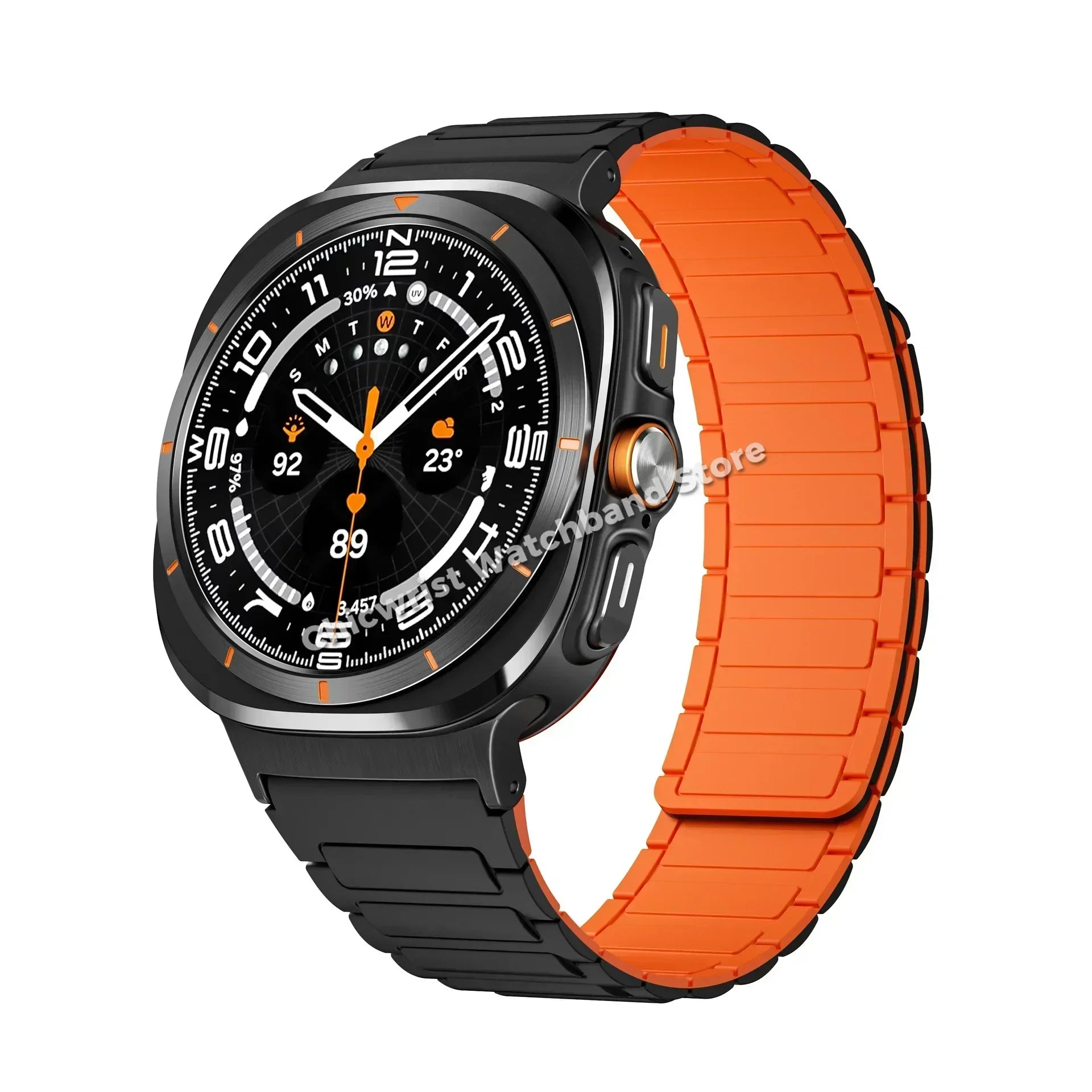 Silicone Sport Band for Samsung Galaxy Watch 7 Ultra 47mm Magnetic Loop Strap for Watch 7 Ultra 47mm No Gaps Curved End Bracelet Qme BOB Galaxy Ultra 47mm