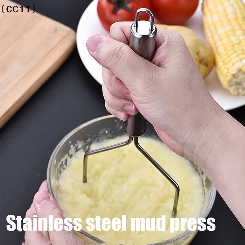 1 Stainless Steel Wave Potato Masher Ideal Kitchen Vegetable Fruit Qme