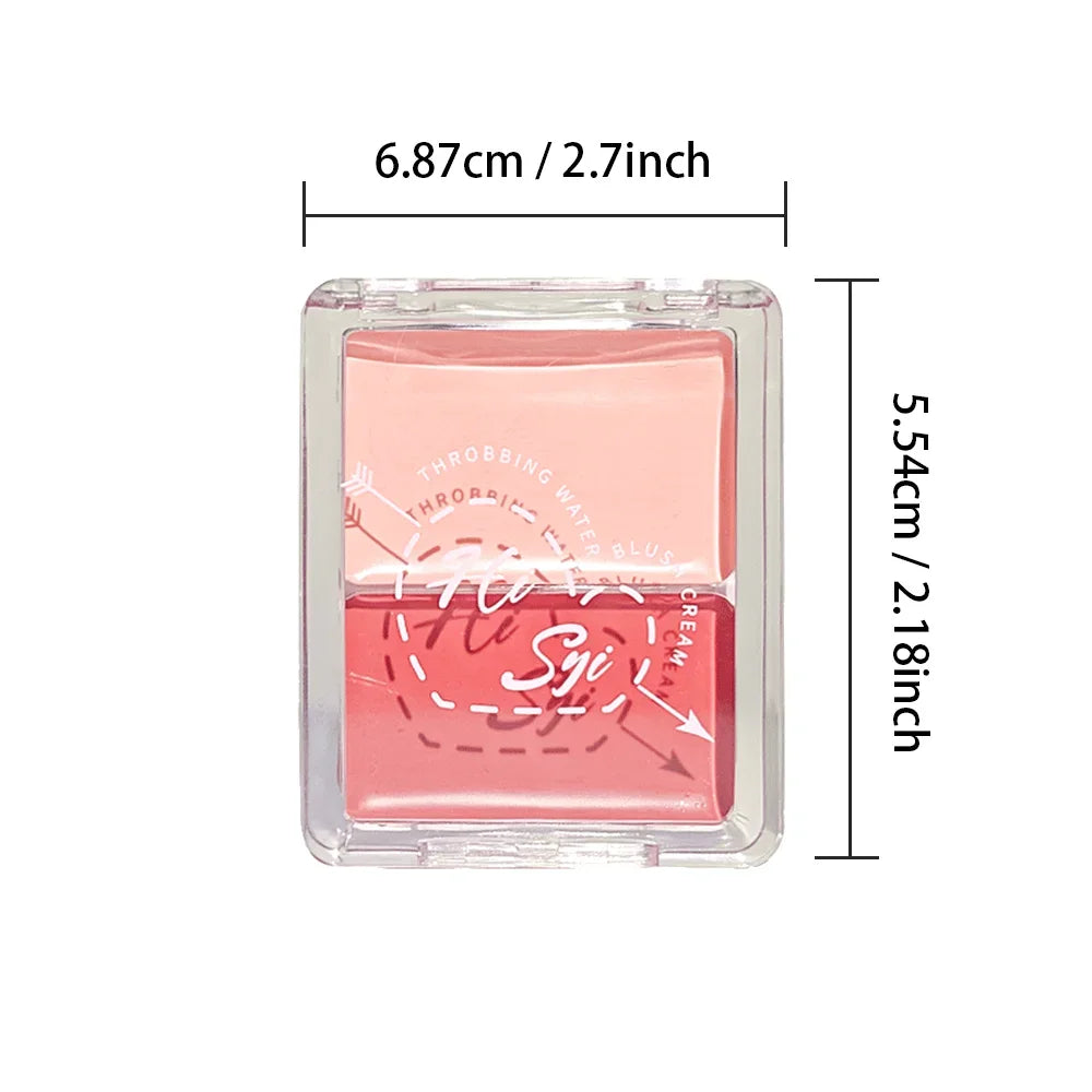 Two-tone Dewy Blush Palette Glow Matte Duo Easy Blend Long-wear Qme