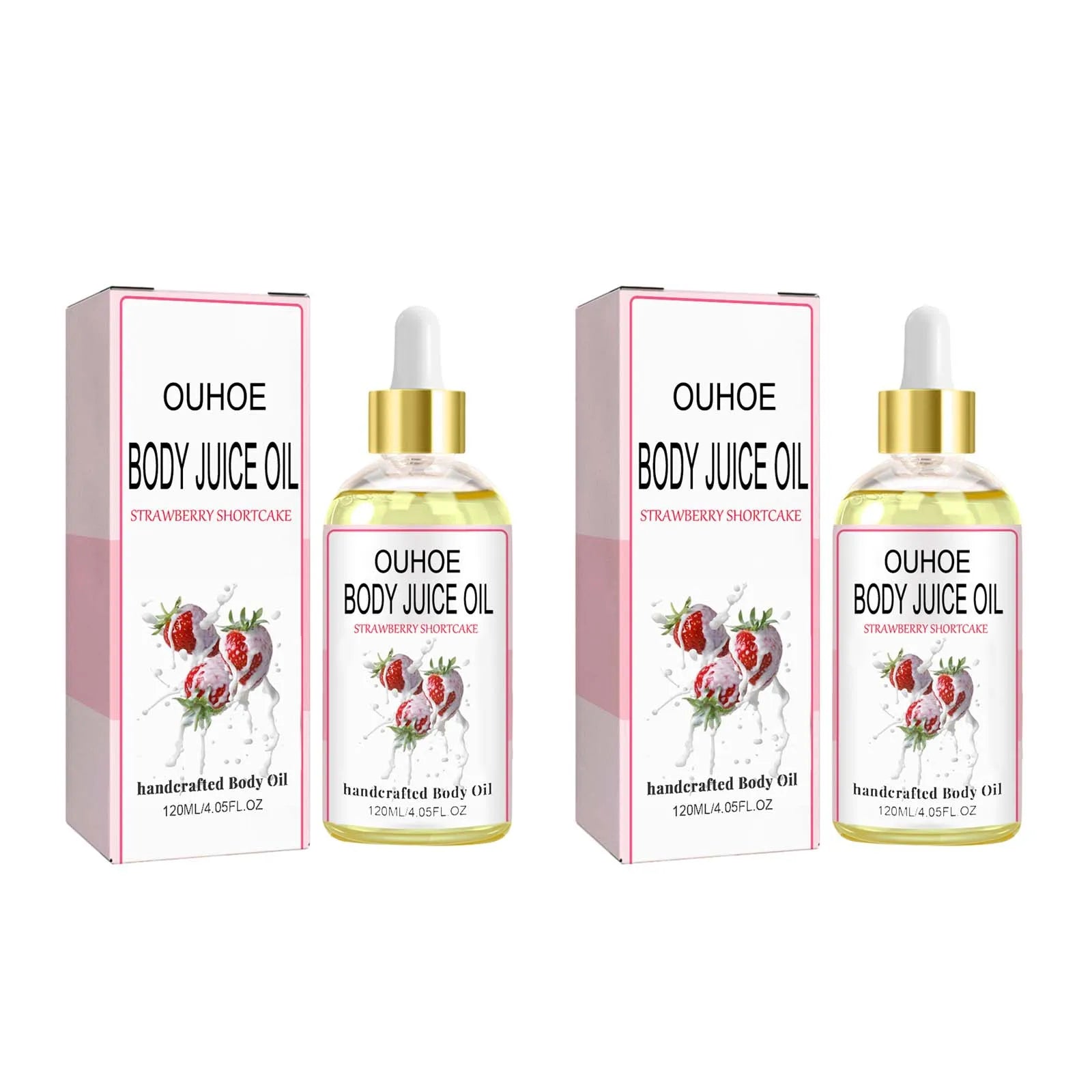 Strawberry Body Juice Oil Fragrance Moisturizing Relieve Dry Care Lighten Spots Firm Smooth Skin Relaxing Massage Essential Oil Qme 2Pcs 120ml