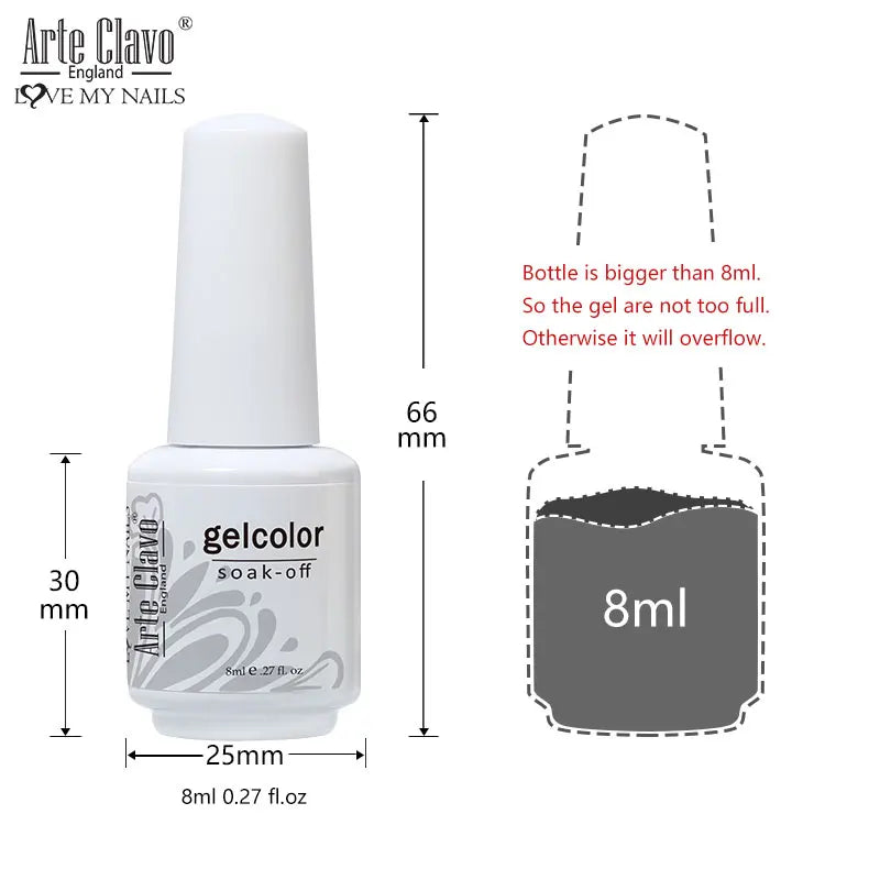 Arte Clavo Red Glitter Gel Nail Polish Yellow Holographic Spring Qme