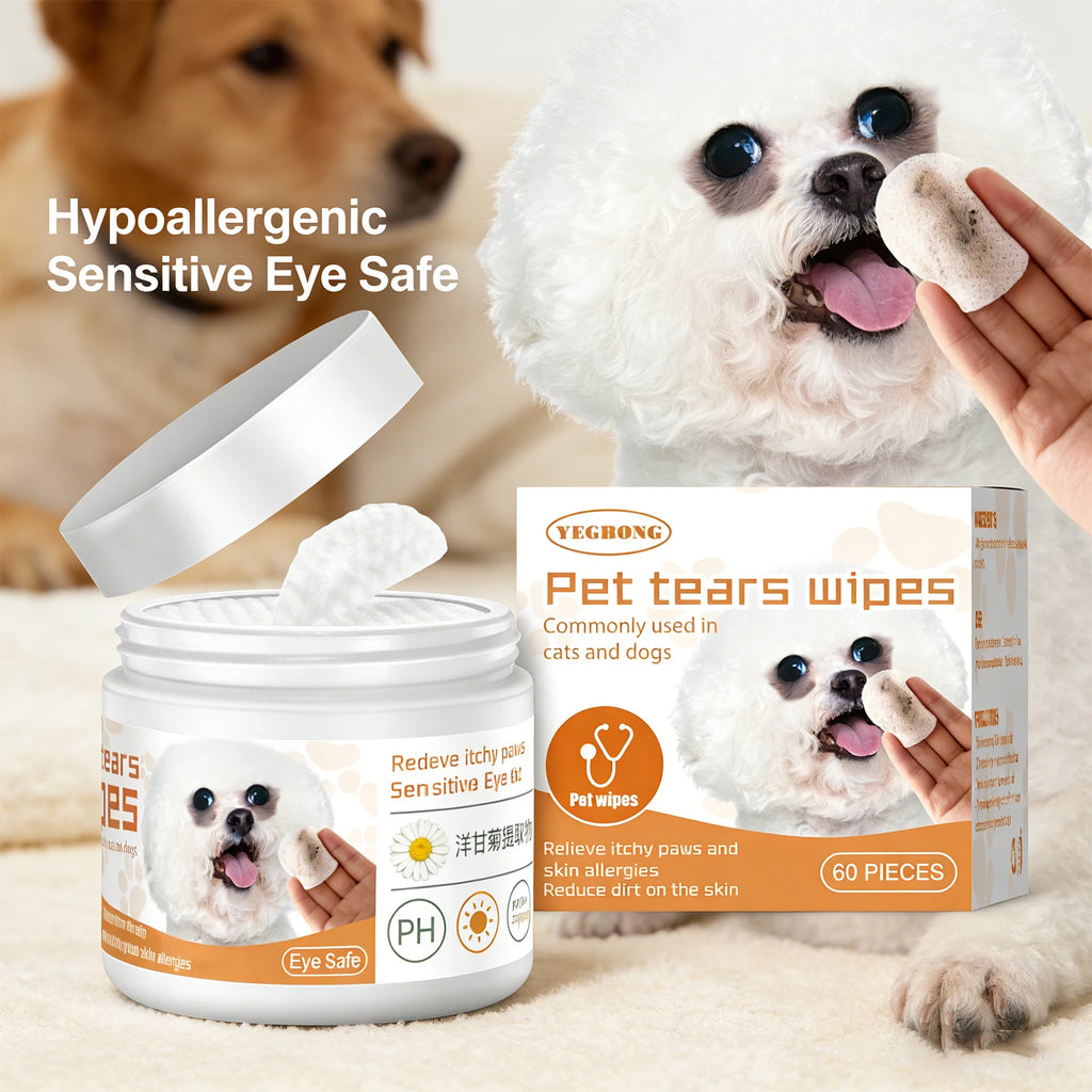 Pet Eye Cleaning Wipe Quickly Removing Tear Mark Stain Whitening Relieve Eye Discomfort Eliminate Odor Pets Grooming Wet Tissues Qme Default Title