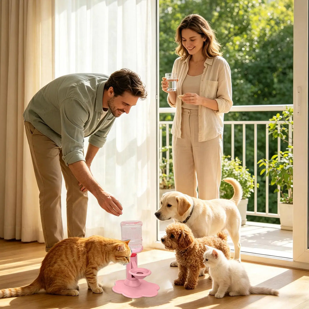 Cat Water Dispenser Non-slip Adjustable Automatic Pet Supplies Animal Qme