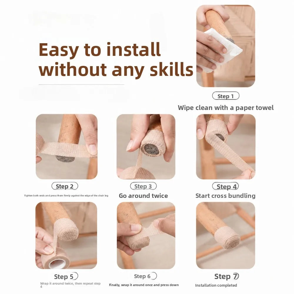 1/3Pcs Wear-resistant Chair Stool Foot Tape Anti-slip Silent Accessory Prevents Damage to Furniture Legs and Floors Qme