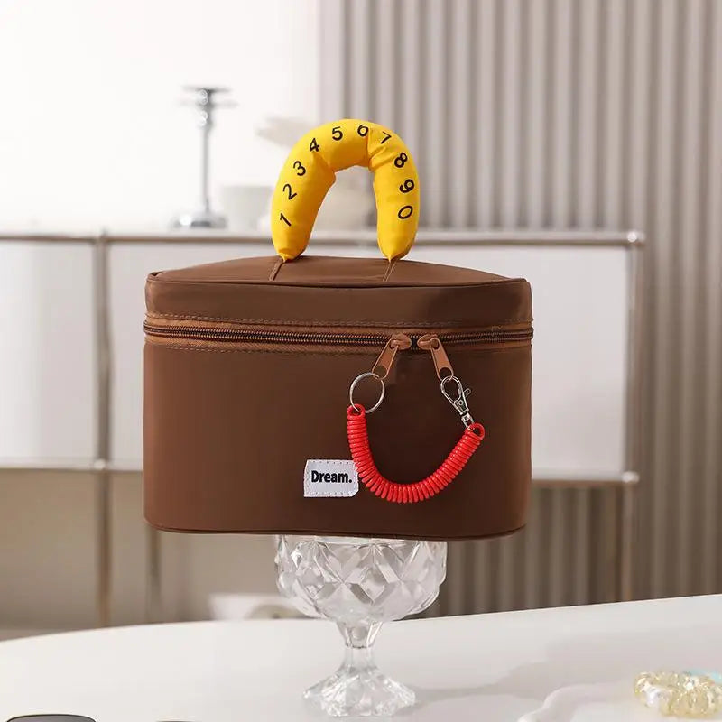 Makeup Bag, Large Capacity Waterproof Hand-Held Storage Bag, Cute And Portable, Business Travel Partition Layered Toileting Bag Qme A3