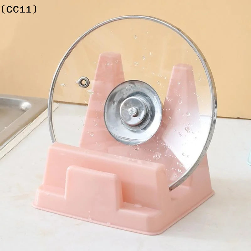 Plastic Pot Lid Holder Bracket Shelf Kitchen No Drilling Required Qme