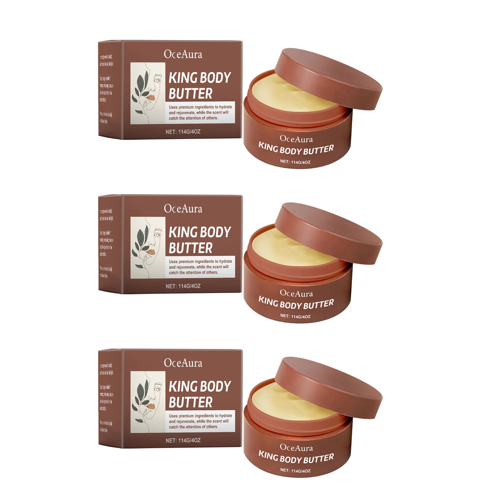 Shea Butter Moisturizing Cream Soft Smooth Skin Care Nourishing Body Butter Intense Hydration for Dry & Rough Skin Body Care Qme 3Pcs