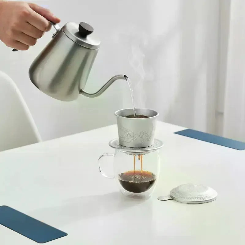 Portable Coffee Dripper Vietnamese Coffee Filter Compact Coffee Supplies Aluminum Coffee Accessories For Lovers Unique Gift Qme