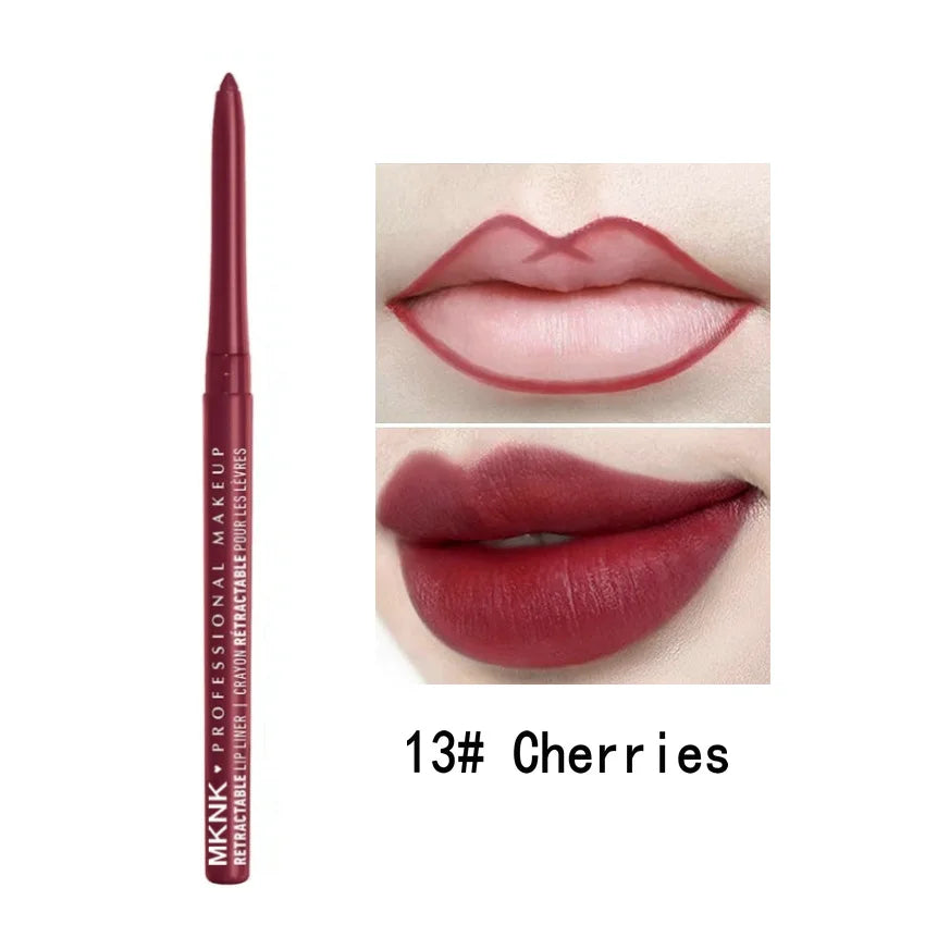 Auto Rotating Eyeliner Gel Pencil Lip Liner Easy Pigment Eye Makeup Qme 13