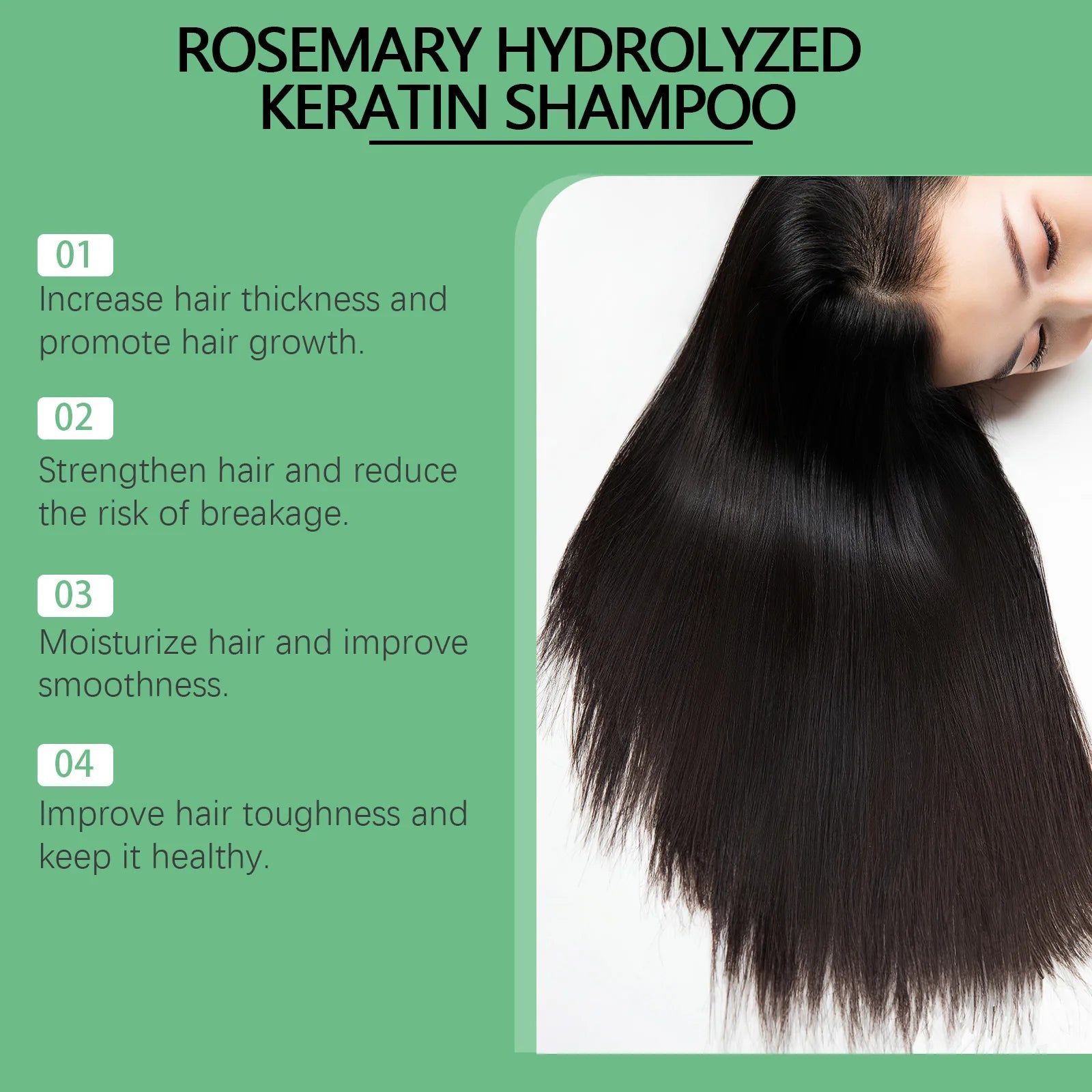 Hoegoa Rosemary Hair Shampoo Volumizing and Thickening Strengthening and Oil Control Nourishes and Repairs Hair Oil Adds Volume Qme