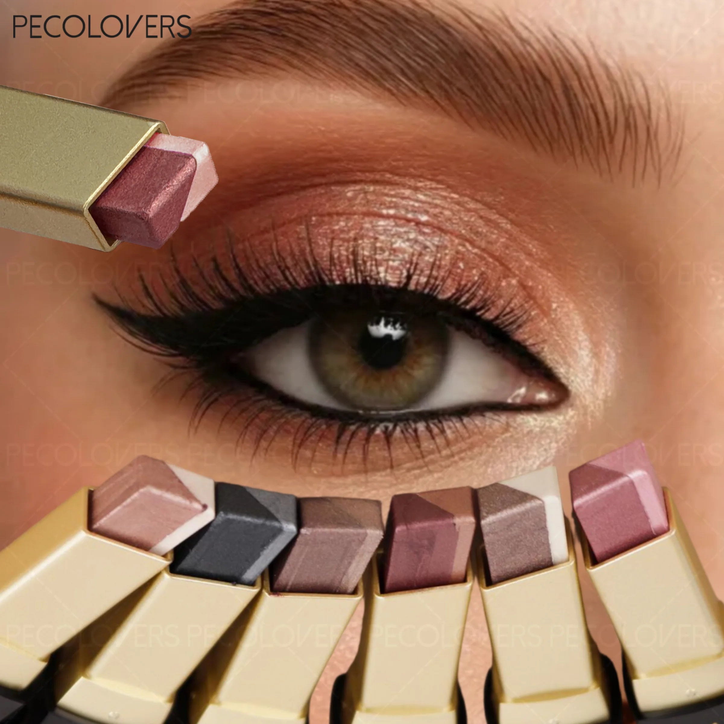 Dual-color Gradient Pigment Eyeshadow Pen Warm Neutral Shades Pearl Qme