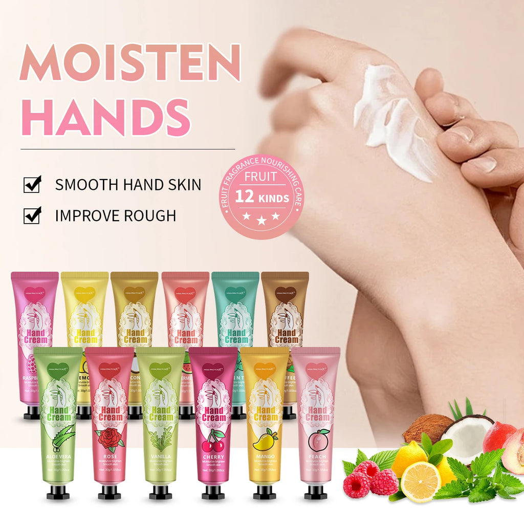24PCS Hand Cream Gift Kit, Moisturize Dry Skin, Portable Hand Care for Commute and Home, Ideal Holiday Present Qme
