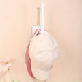 1pc L Shape Multifunctional Hooks, White Retractable Hat Rack, Wall Mounted Hat Organizer, Self Adhesive Cap Holder, Qme White