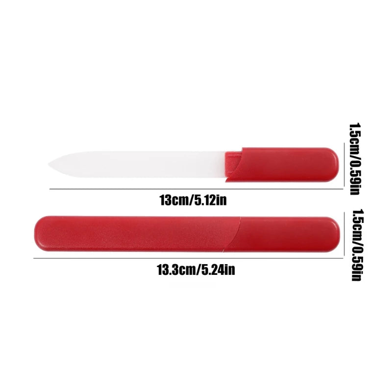 Nano Glass Nail File with Case - Professional Crystal Polishing File for Natural & Acrylic Nails, Portable Manicure Tool Qme