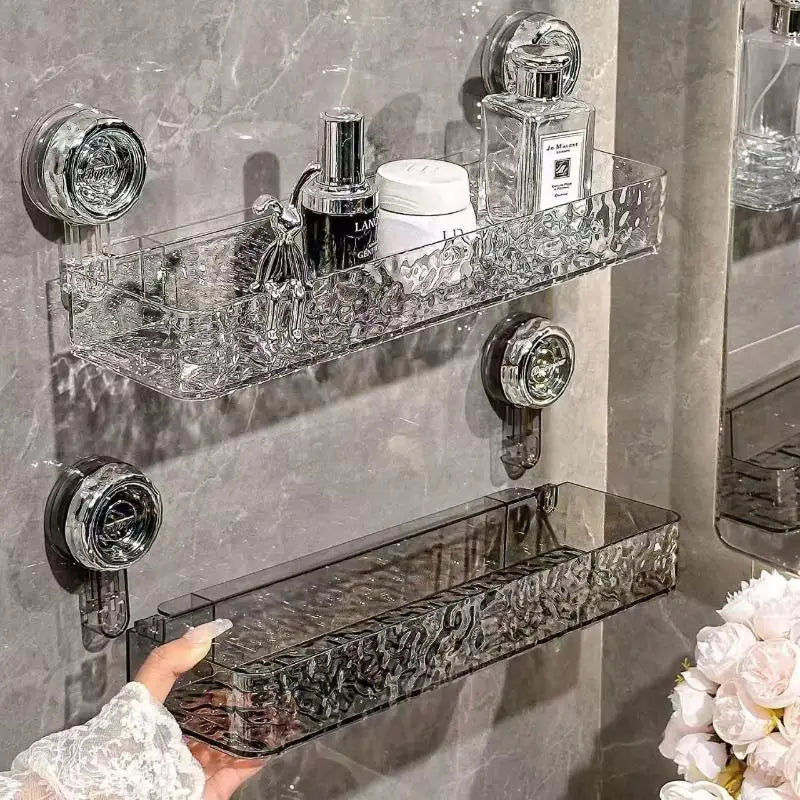 Punch-free Suction Cup Washbasin Storage Rack Self-distribution Qme