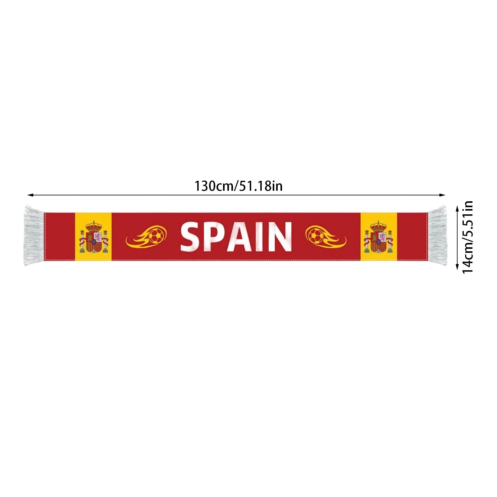 Soccer Match Fan Scarf with National Flag Design and Football Printed Long Style Cheering Props Party Supplies Qme
