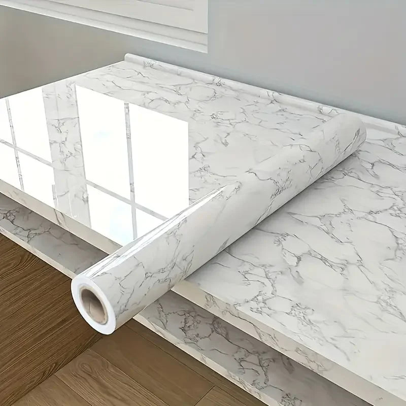 40cm marble countertop Decorative waterproof moisture-proof oil resistant self-adhesive wallpaper ceramic tile wall sticker Qme 5 40cmX20m