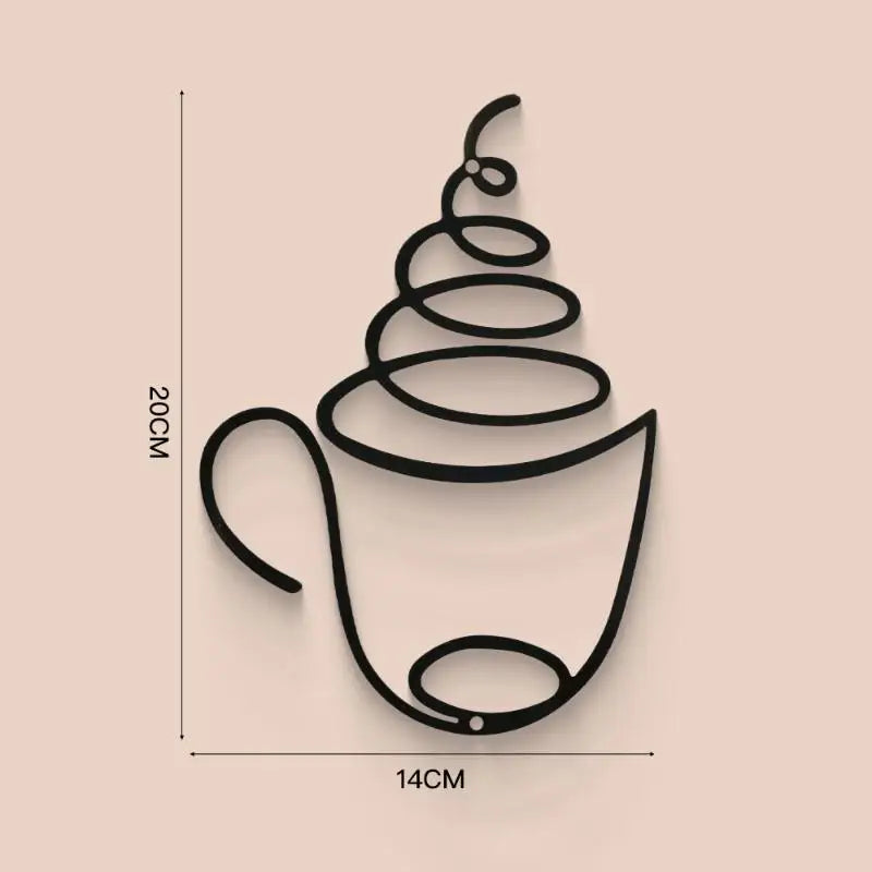 1PC Creative Coffee Wall Hangings Coffee Shop Decorations Interior Wall Decorations Wall Hanging Iron Paintings Qme B