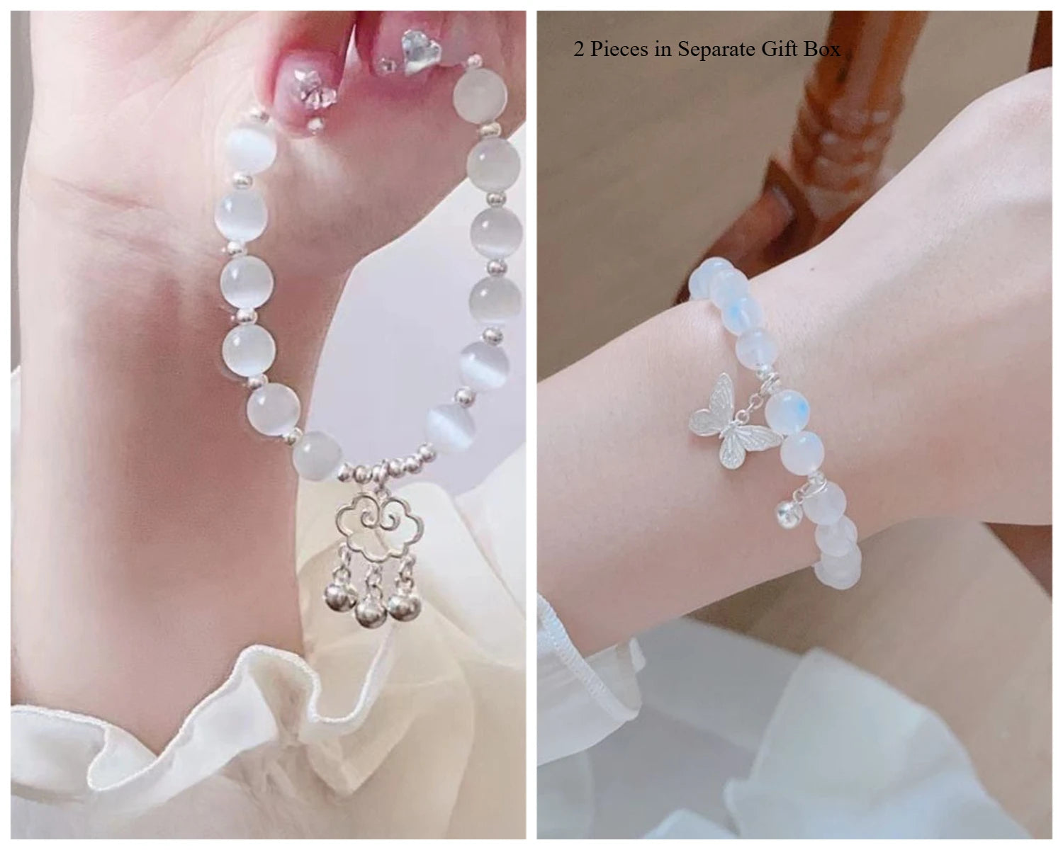2-3 Pieces Lucky Bead Bracelet for Women, Interlocking Circles Charm, Light Luxury Gift, Stylish Hand Jewelry,Fashion Bracelet Qme TWENTYONETWO