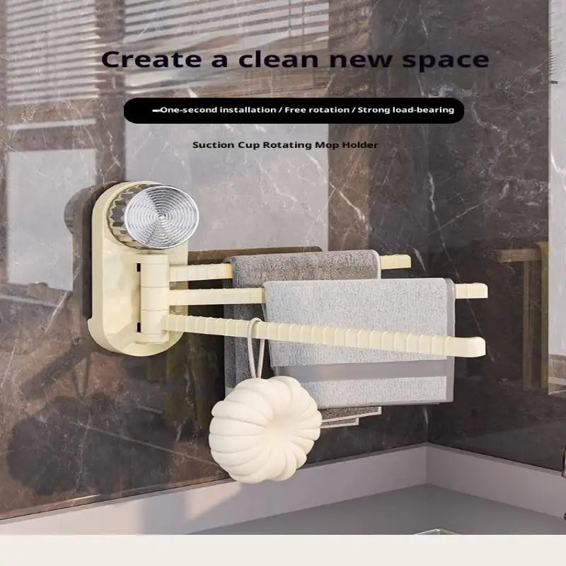 Bathroom Hanger 180 Swivel Towel Rack Wall Mounted Racks Bath Bar Qme