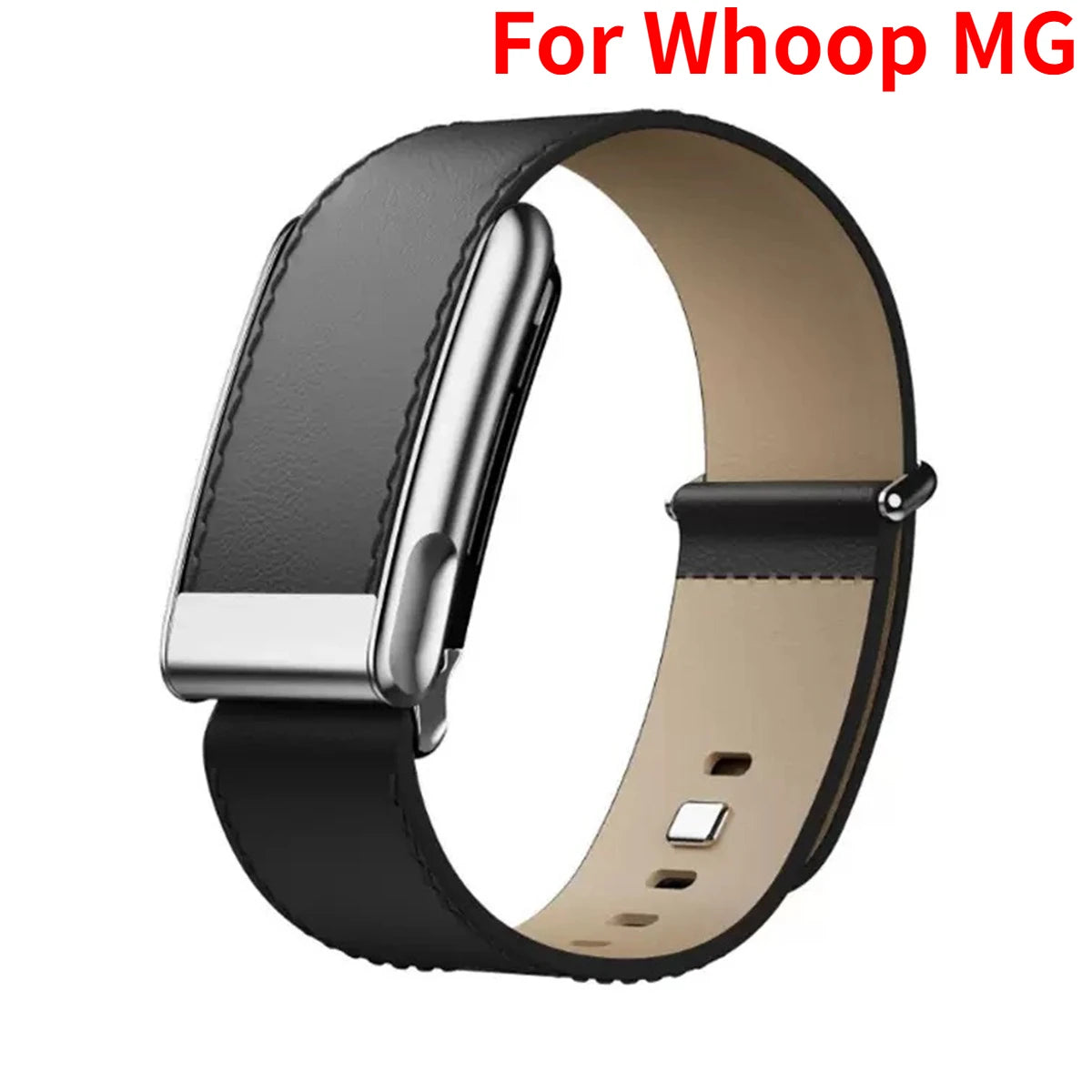 New Replacement Leather Strap for WHOOP 5.0 /5.0MG Fitness Soft Breathable Adjustable Protector Sports Wristband Strap Qme ForWhoop 5.0MG-Black