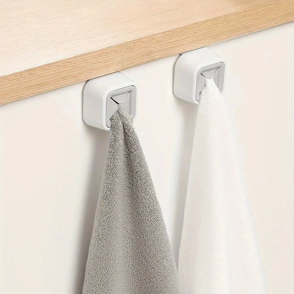 2pcs Creative Towel Plug Hook Bathroom Towel Rack Cleaning Supplies Rag Stopper Household Plastic Dish Towel Storage Qme