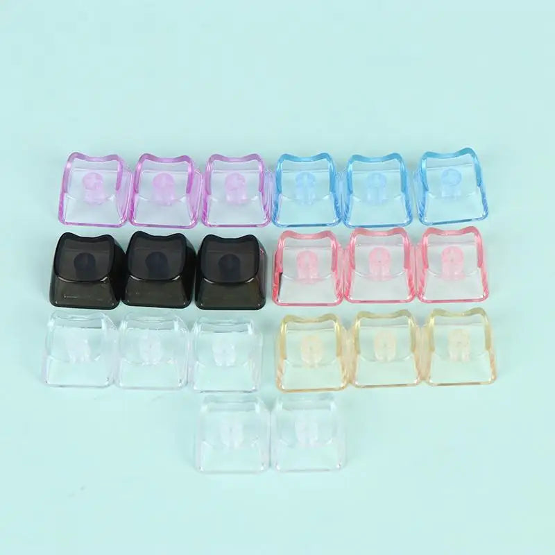 10 Cute Cat Transparent PBT Keycaps 1U Blank MAO Profile Mechanical Qme