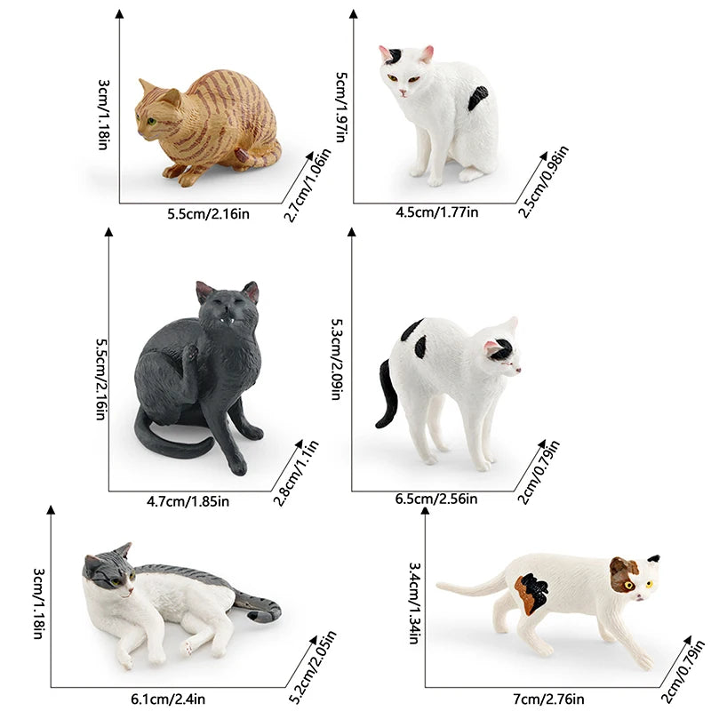 Mini Pet Cat Model Ornament Solid Simulation Animal Lying Orange Qme