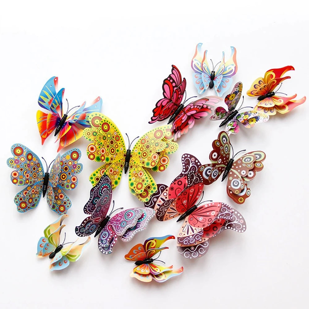 3D Butterfly Wall Stickers Decor Butterflies for Wedding Decoration Magnet Fridge Decals Decoration Sticker Pvc Color Sticker Qme