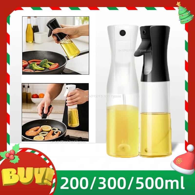 200/300/500ml Oil Spray Plastic Household Kitchen Oil Spray Bottle or Oil Brush Nebulizing Mist Filling Cooking Dual Use BBQ Qme