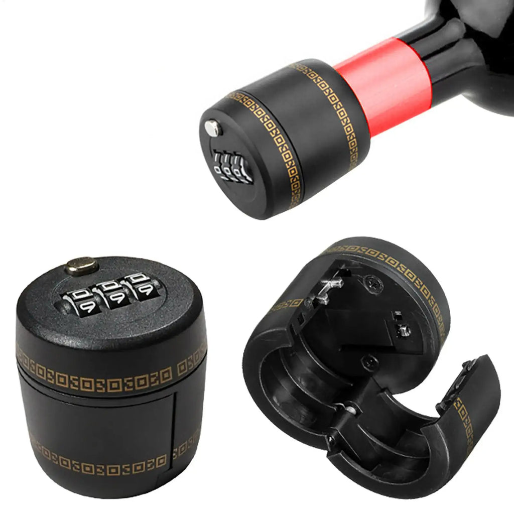 NEW Wine Lock Cap Wine & Liquor Bottle Top Stopper Lock Bottle Stopper For Wine & Liquor Bottle Whiskey Bottle Mouth Qme