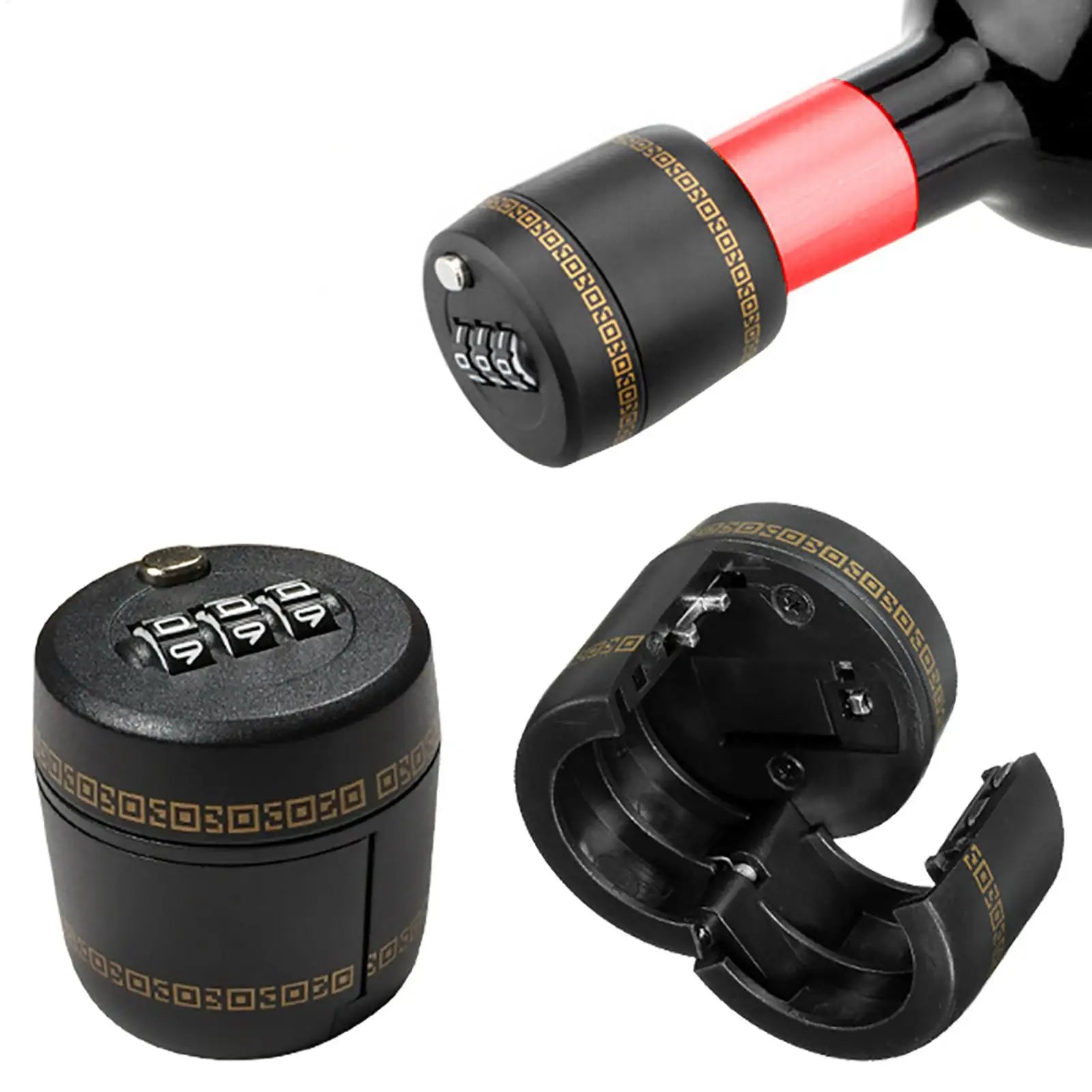 NEW Wine Lock Cap Wine & Liquor Bottle Top Stopper Lock Bottle Stopper For Wine & Liquor Bottle Whiskey Bottle Mouth Qme