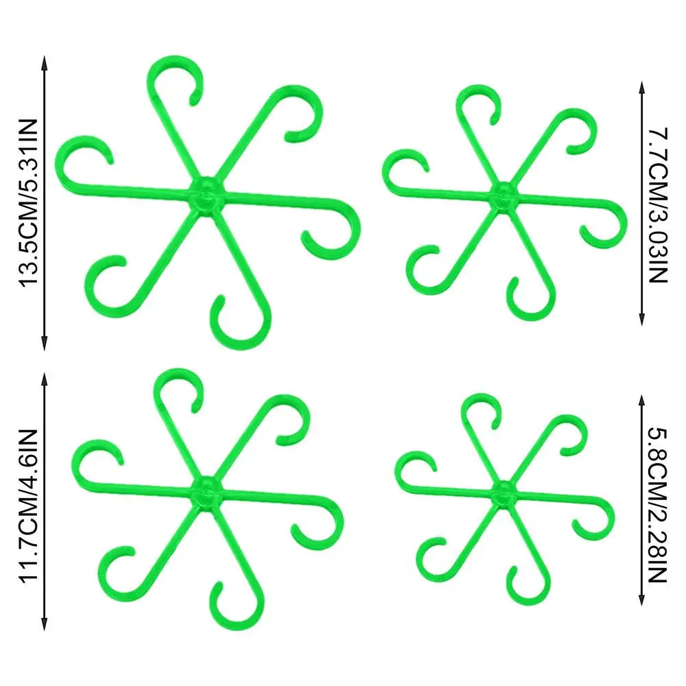 Plant Support 4PCS Climbing Plant Stem Holder Hooks Fixing Clips for Supporting Climbing Alocasia Monstera Vines Flowers Qme Green