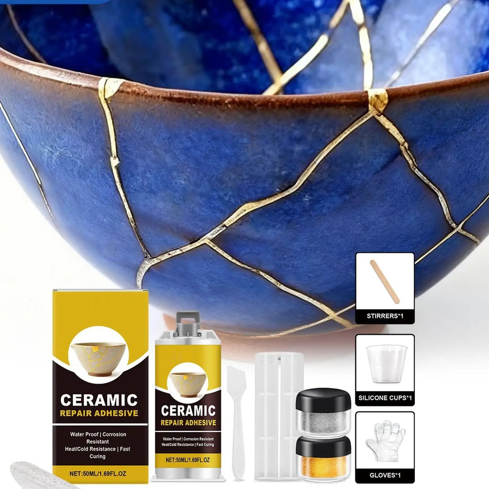 Porcelain Repair Broken Ceramics Glass Glue Adhesive Refinishing Art Qme