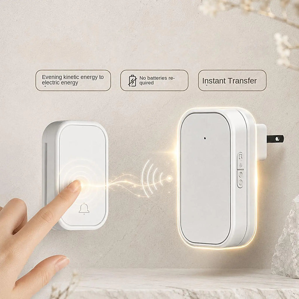 Electronic Door Bell Wireless Cordless Waterproof Adjustable Volume Qme