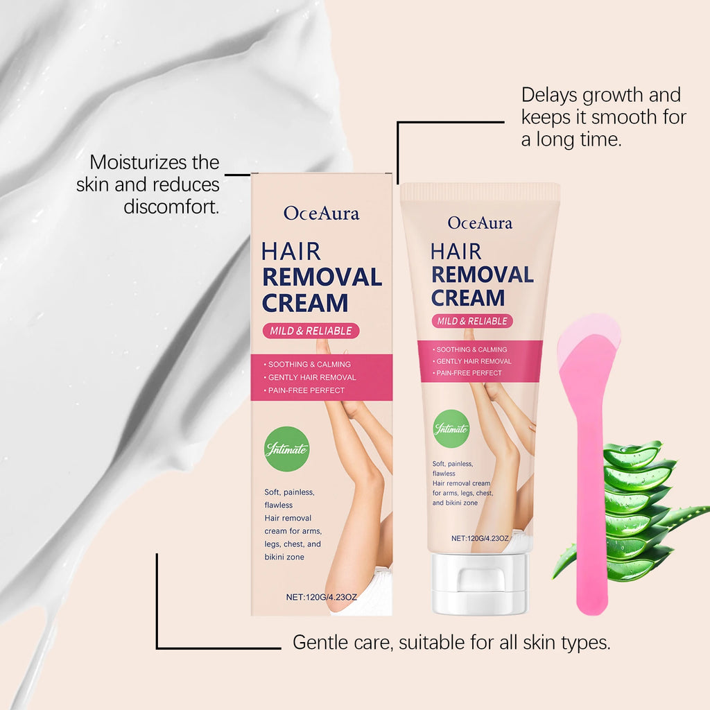 Oceaura Hair Removal Cream Mild Soothing Discomfort Moisturizing Qme